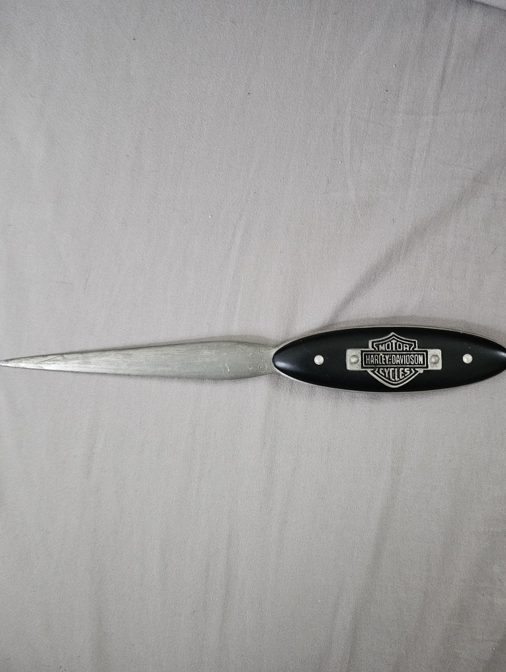 Harley-Davidson Black and Silver Letter Opener with Bar & Shield Emblem